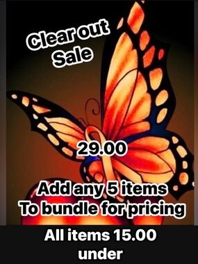 29.00  for 5 items   
40.00 7 items (may hvextra shipping)
15.00 & under